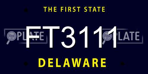 FT3111 Delaware License Plate