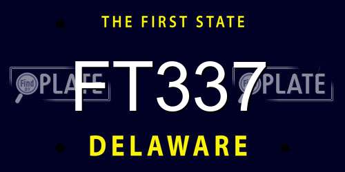 FT337 Delaware License Plate