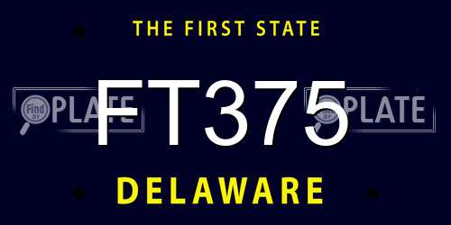 FT375 Delaware License Plate