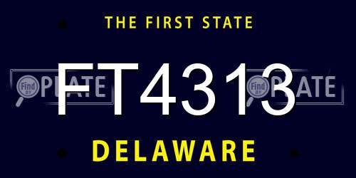 FT4313 Delaware License Plate