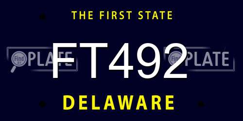 FT492 Delaware License Plate