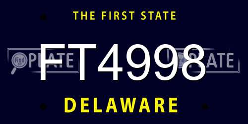 FT4998 Delaware License Plate