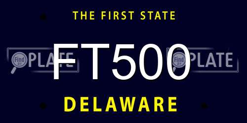 FT500 Delaware License Plate