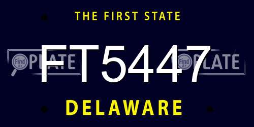 FT5447 Delaware License Plate