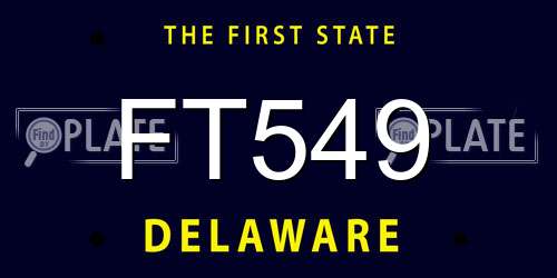 FT549 Delaware License Plate