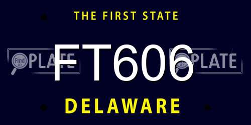 FT606 Delaware License Plate
