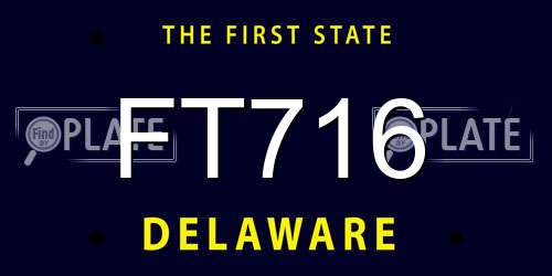 FT716 Delaware License Plate