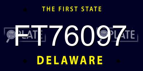 FT76097 Delaware License Plate