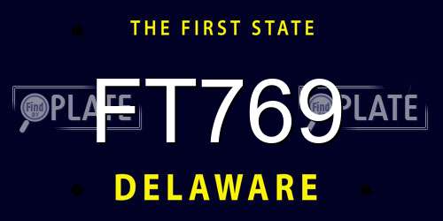 FT769 Delaware License Plate