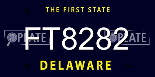 FT8282 Delaware License Plate