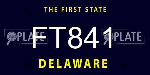 FT841 Delaware License Plate