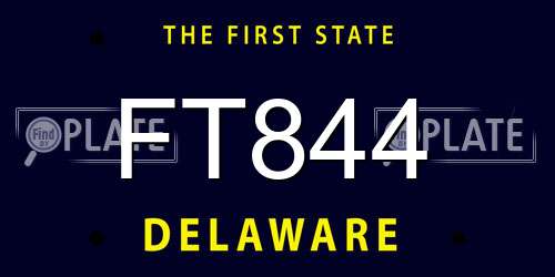 FT844 Delaware License Plate