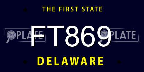 FT869 Delaware License Plate