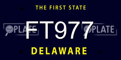 FT977 Delaware License Plate
