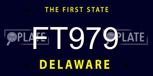 FT979 Delaware License Plate