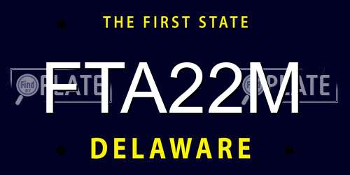 FTA22M Delaware License Plate