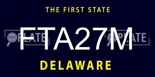 FTA27M Delaware License Plate