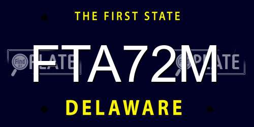 FTA72M Delaware License Plate