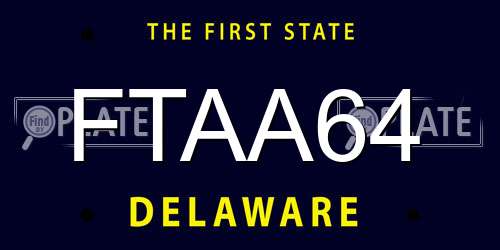 FTAA64 Delaware License Plate