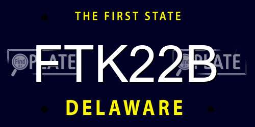 FTK22B Delaware License Plate