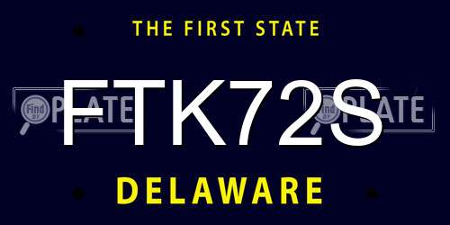 FTK72S Delaware License Plate