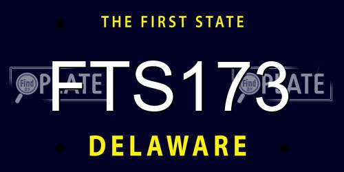 FTS173 Delaware License Plate