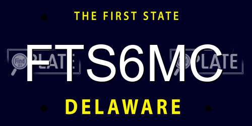 FTS6MC Delaware License Plate