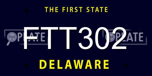 FTT302 Delaware License Plate