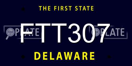 FTT307 Delaware License Plate
