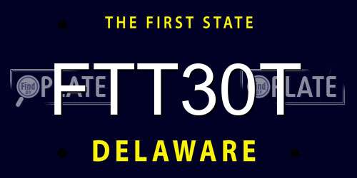 FTT30T Delaware License Plate