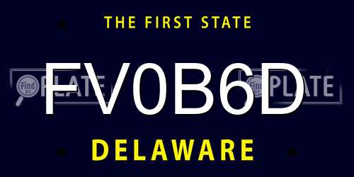 FV0B6D Delaware License Plate