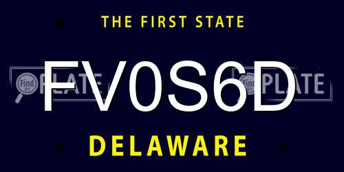 FV0S6D Delaware License Plate