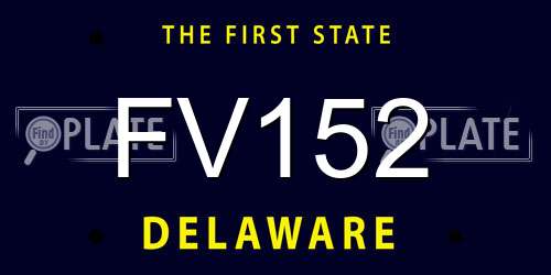FV152 Delaware License Plate