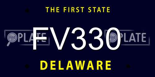 FV330 Delaware License Plate