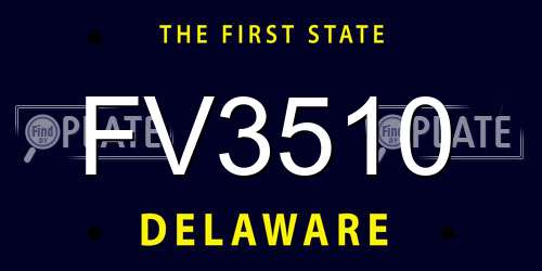 FV3510 Delaware License Plate