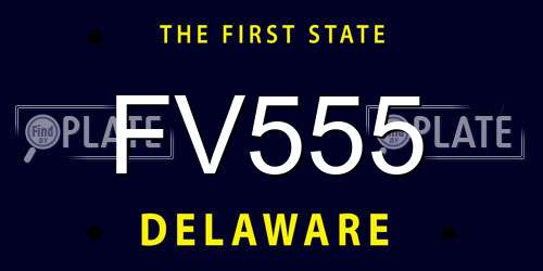 FV555 Delaware License Plate