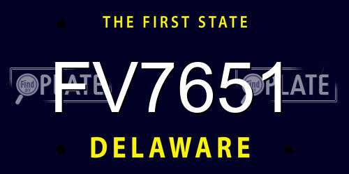 FV7651 Delaware License Plate