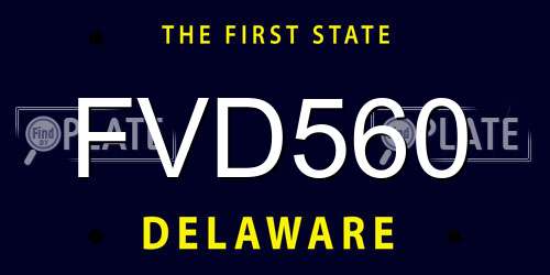 FVD560 Delaware License Plate