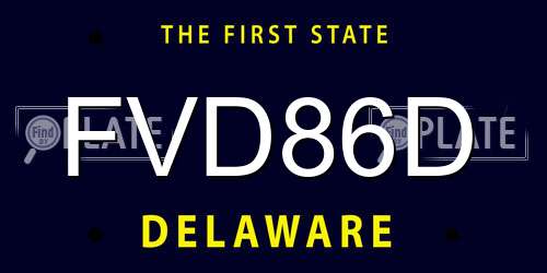 FVD86D Delaware License Plate