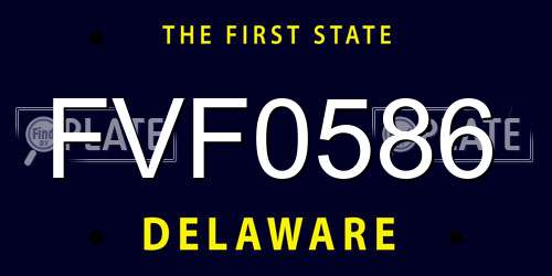 FVF0586 Delaware License Plate