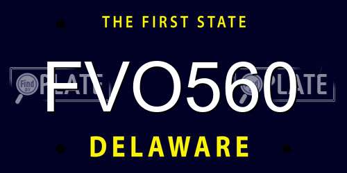 FVO560 Delaware License Plate