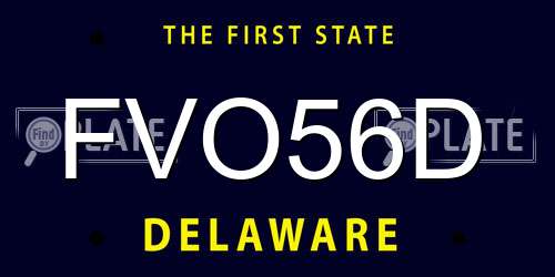 FVO56D Delaware License Plate