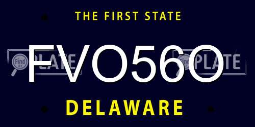 FVO56O Delaware License Plate