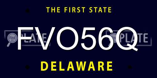 FVO56Q Delaware License Plate