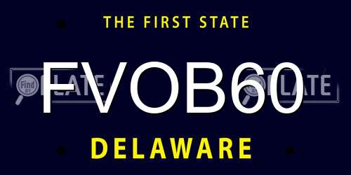 FVOB60 Delaware License Plate