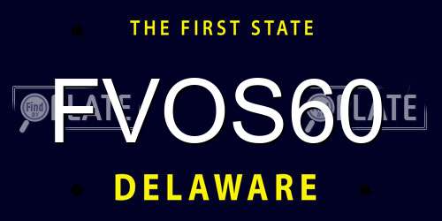 FVOS60 Delaware License Plate