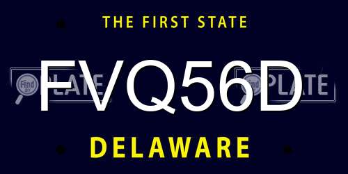 FVQ56D Delaware License Plate