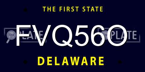 FVQ56O Delaware License Plate