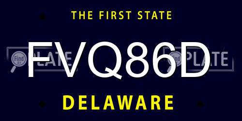 FVQ86D Delaware License Plate