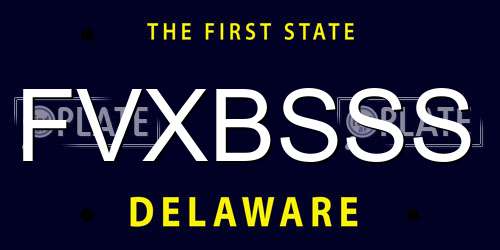 FVXBSSS Delaware License Plate